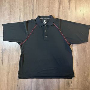 FootJoy Black Polo Shirt with Red Accents